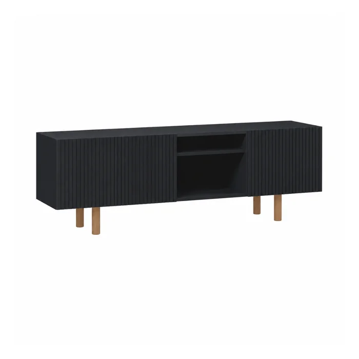 Rack Capri 160 cm - Negro en Negro - Muebles para TV, Uruguay | Berna home