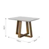 Mesa de Comedor Wood - 140 x90 con Vidrio - Off White y Natural en Blanco - Mesas de comedor, Uruguay | NYR, vista 3 de 3