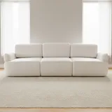 Sofa 4 Cuerpos Cuero-100-natural Natural-beige Iron Marfil