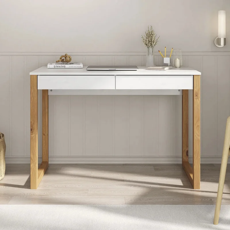 Escritorio 110cm Nara 2 Cajones - Madera Maciza en Madera natural - Escritorios, Uruguay | Balton, vista 14