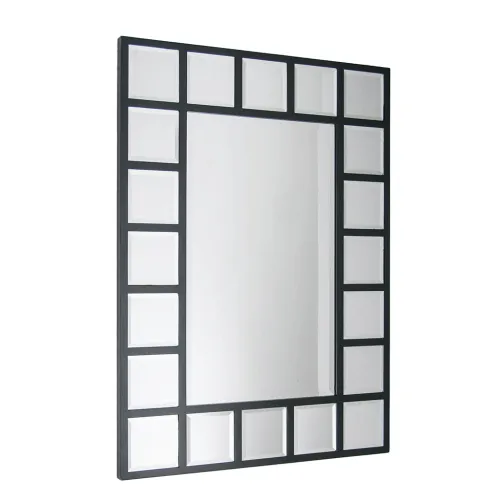 ESPEJO MADERA BORDE CUADRICULADO 61x85CM NEGRO en Negro - Espejos, Uruguay | Koz