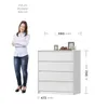 Comoda Cajonera Carla para Dormitorio 4 Cajones con Rieles Telescópicos - Blanco en Blanco - Cómodas, Uruguay | Mulata, vista 7 de 9