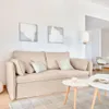 Sofá cama Tanit - beige y patas de madera maciza de haya con acabado natural 210 cm en Beige - Sillones y sofás, Uruguay | Kavehome, vista 2 de 9