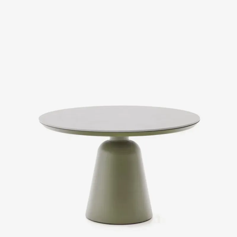 Mesa de exterior Tudons de aluminio con tablero de cerámica verde, Ø120 cm en Verde - Mesas de comedor, Uruguay | Kavehome