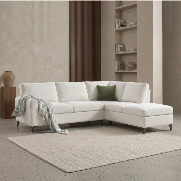 Sillón Esquinero Living - Roma - Beige en Blanco - Sillones y sofás, Uruguay | Rústico Hogar