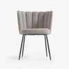 Silla Aniela de borreguito - gris claro y metal con acabado negro en Gris - Sillas, Uruguay | Kavehome, vista 8 de 10