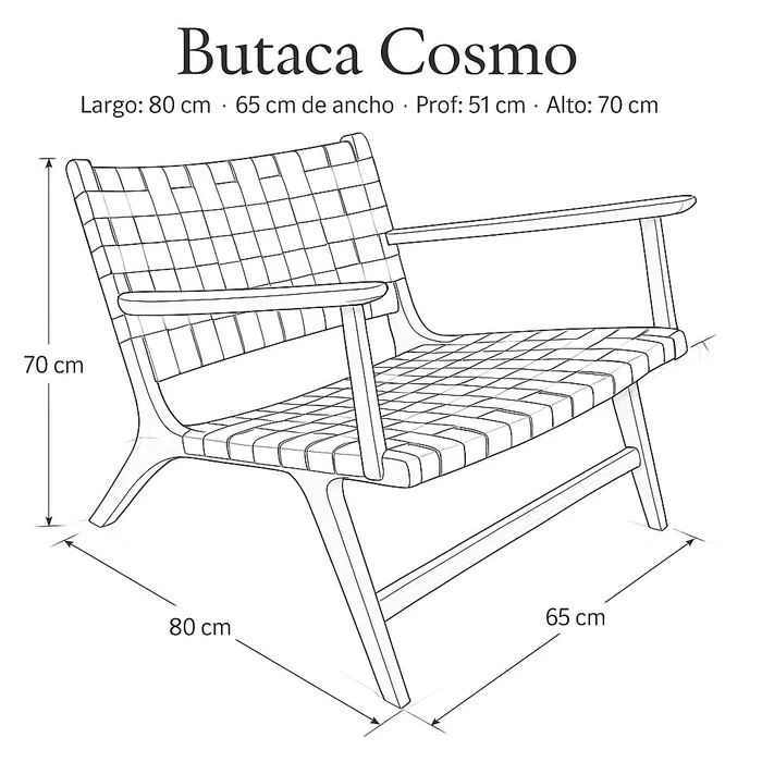 Butaca de Teca y Cuero Cosmo | Casakos en Verde - Butacas, banquetas y puffs, Uruguay | Casakos, vista 7