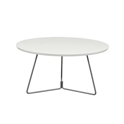 MESA CENTRO REDONDA - MADERA BLANCA - PATAS GRAFITO en Blanco - Mesas de living, Uruguay | Champagne Home