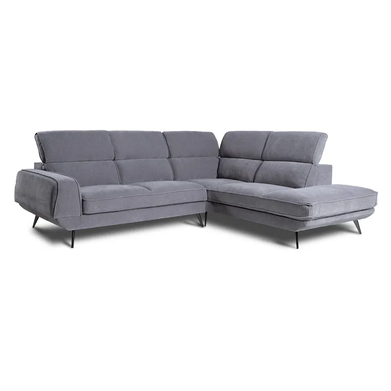 Rinconera Versatile - Tela Microfibra - Chaise Derecho - 6686-7 Gris en Gris - Sillones y sofás, Uruguay | NYR