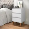 Mesa De Luz Alta 3 Cajones Estilo Retro Nórdico 100% Mdp Blanco - Mesas de luz, Uruguay | Lais Muebles, vista 2 de 3