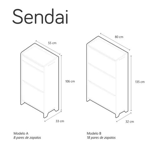 Zapatera Sendai en blanco o en - Aparadores y recibidores, Uruguay | Benteveo, vista 6