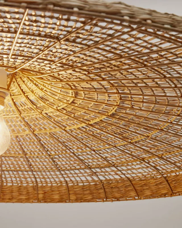 Pantalla para lámpara de techo Cruilles de fibras naturales con acabado natural Ø 100 cm en Madera natural - Lámparas colgantes, Uruguay | Kavehome, vista 3