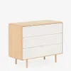 Cómoda Anielle de 3 cajones de madera maciza y chapa de fresno 99 x 78,5 cm en Off-white - Cómodas, Uruguay | Kavehome, vista 1 de 10