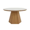 Mesa Ratona de Centro Lorena Hexagonal 70CM - OFF WHITE/FREIJO - Mesas de living, Uruguay | Balton, vista 5 de 5