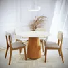 Mesa de Comedor Zara - Redonda con vidrio - 120 - Off White y Canela en Blanco - Mesas de comedor, Uruguay | NYR, vista 2 de 2