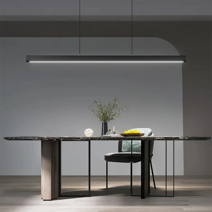 Luminaria Lineal LED 72W Negro Luz Cálida 240 cm en Negro - Lámparas colgantes, Uruguay | Serlux, vista 2