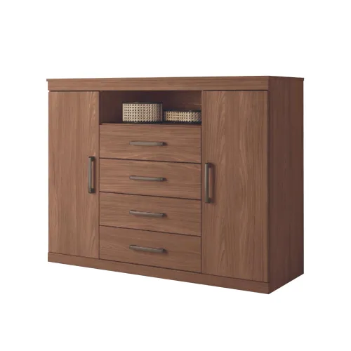 Comodas Cajoneras 2 Puertas 4 Cajones Dormitorio Jatoba - Cómodas, Uruguay | Lais Muebles