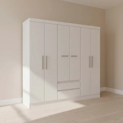 Placard Ropero 6 Puertas Mdp Blanco 0600r Viena en Blanco - Roperos y placares, Uruguay | Divino