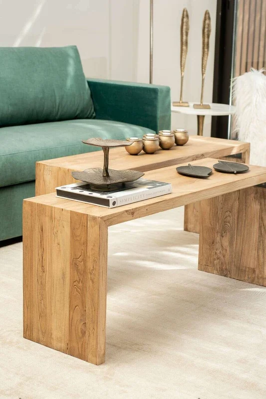 PIE DE CAMA / MESA ANGOSTA / BANCO OLMO NATURAL - 1.10 X 0.35 MTS en Madera natural - Butacas, banquetas y puffs, Uruguay | La Iberica, vista 15
