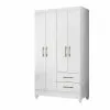 Ropero 4 Puertas 2 Cajones Armario Placard Con Estantes en Blanco – Castaño - Roperos y placares, Uruguay | Soy Hogar, vista 2 de 5
