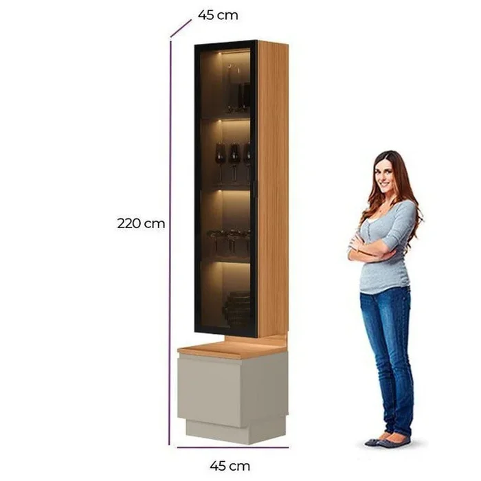 Modulo Cristalero - Magnum 45CM con Led en negro que refuerzan - Muebles para TV, Uruguay | Balton, vista 4