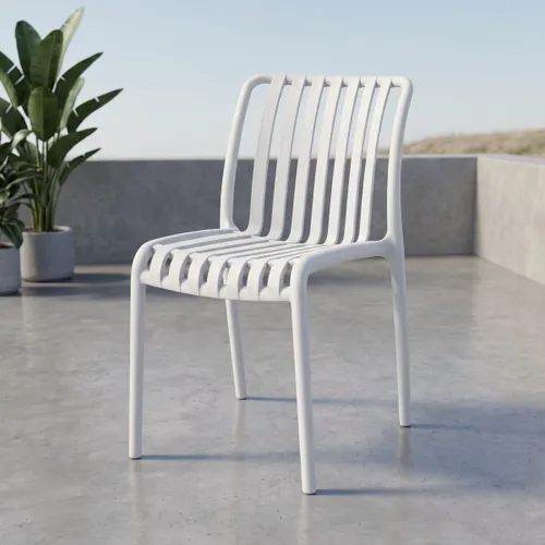 Silla de Exterior Omega - Blanco Tiza en Blanco - Muebles para el exterior, Uruguay | Rústico Hogar