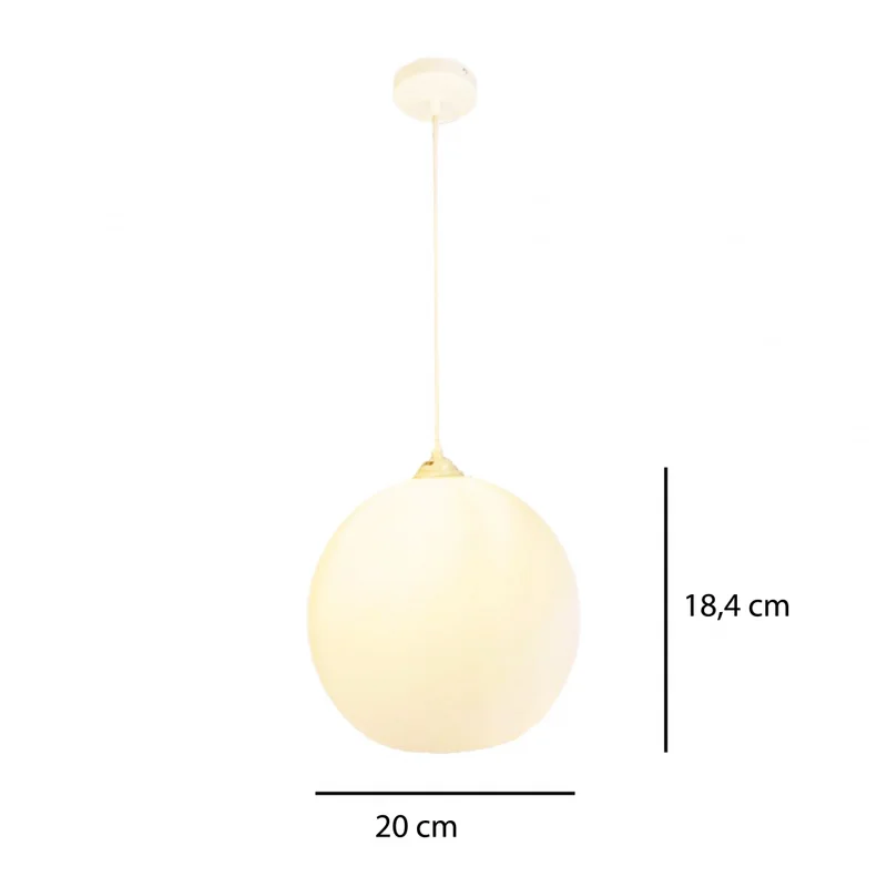 Luminaria Colgante Wallas Medium Blanca ø 20 cm en Blanco - Lámparas colgantes, Uruguay | Serlux, vista 5