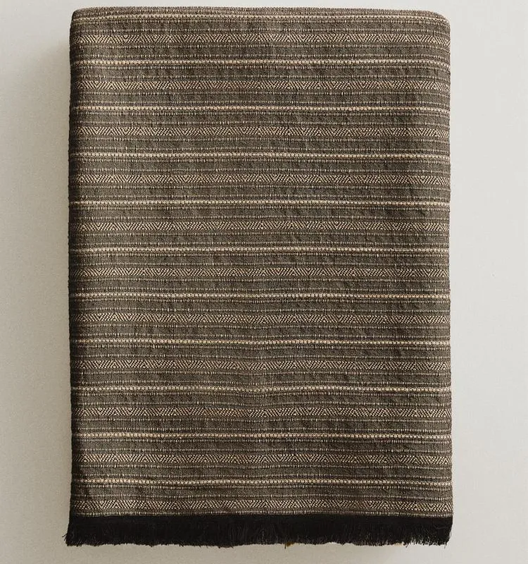 MANTA ALGODÓN LINO en Marrón - Textiles, Uruguay | Zara Home