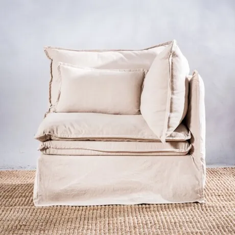 Módulo Stephen Esquinero Derecho Beige en Beige - Sillones y sofás, Uruguay | Aihaus