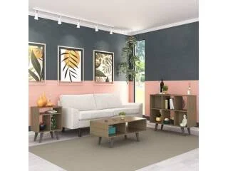 Conjunto Sala Mesa ratona+auxiliares Nogal en Blanco - Mesas de living, Uruguay | Quesal, vista 7