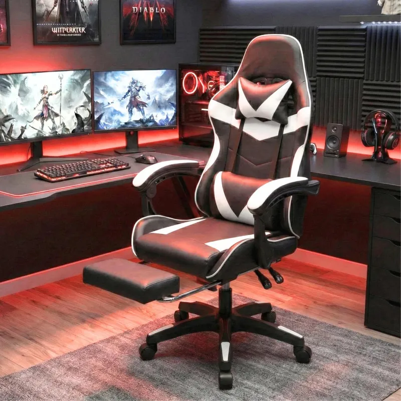 Silla Gamer Gaming Ergonomica Reclinable - Blanco en Multicolor - Sillas de escritorio, Uruguay | Ecowood