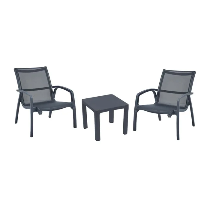 Set De Terraza Exterior Polipropileno Cartagena en Gris - Muebles para el exterior, Uruguay | Divino, vista 2