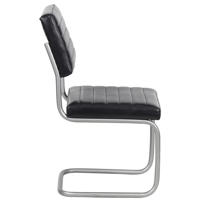 Silla De Comedor Cuero Negro Franca en Negro - Sillas, Uruguay | Divino, vista 3