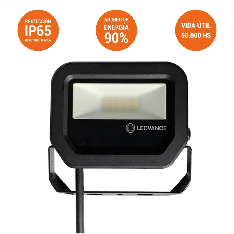 Proyector LED LEDVANCE OSRAM 10W Luz Fría en Negro - Lámparas colgantes, Uruguay | Serlux, vista 3