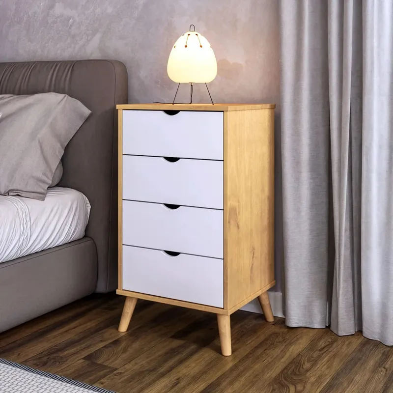 Cómoda 4 Cajones Sinfonier - Línea Berlin - Blanco en Blanco - Cómodas, Uruguay | Ecowood