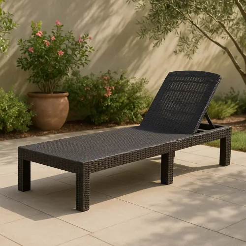 Reposera Plegable Polipropileno Negro Tulum en Negro - Muebles para el exterior, Uruguay | Divino