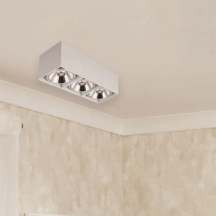 Downlight Lux Triple AR111 Machado Blanco en Blanco - Lámparas colgantes, Uruguay | Serlux, vista 3
