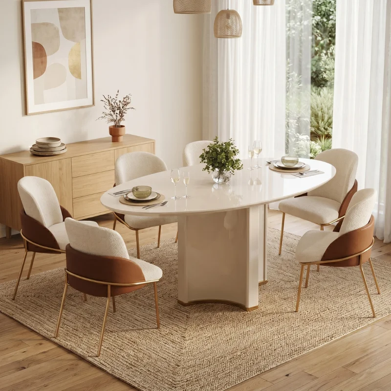 Juego de comedor Chanel - Moderna Hogar en Dorado - Mesas de comedor, Uruguay | Moderna Hogar