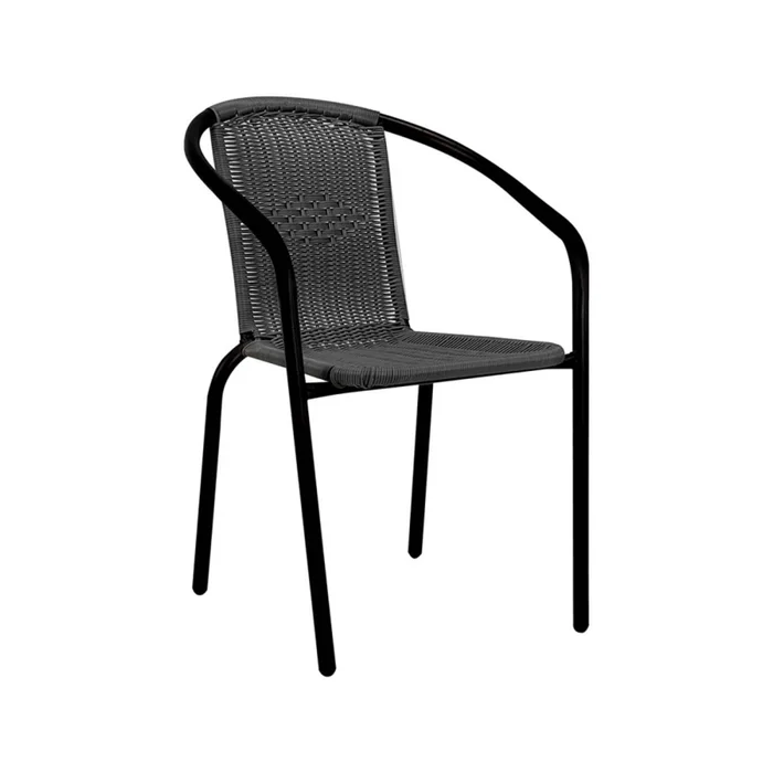 Silla De Exterior Rattan-sintetico-y-acero Negro Ubud en Negro - Muebles para el exterior, Uruguay | Divino, vista 2