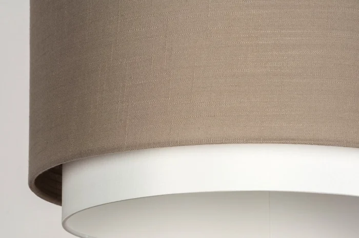 Colgante doble taupe y blanco en Beige - Lámparas colgantes, Uruguay | La Perla, vista 3