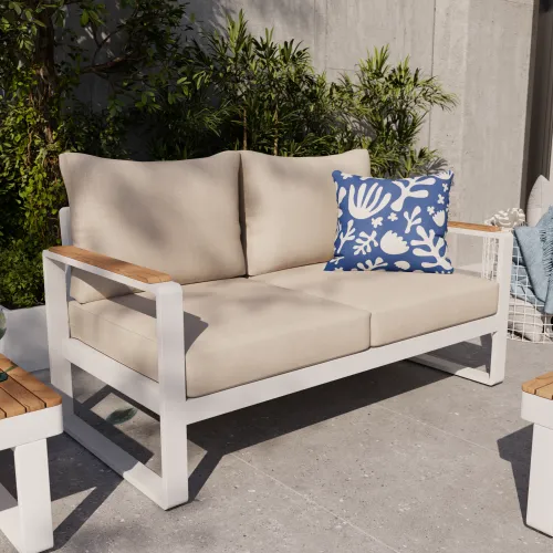 Sofá de jardín 2 cuerpos Persea Blanco en Beige - Muebles para el exterior, Uruguay | Naterial Uruguay