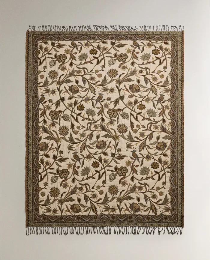 MANTA JACQUARD FLORES - Textiles, Uruguay | Zara Home, vista 2