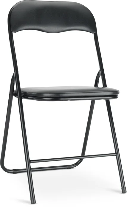Silla plegable VIUF polipiel/acero negro en Negro - Sillas, Uruguay | JYSK, vista 2