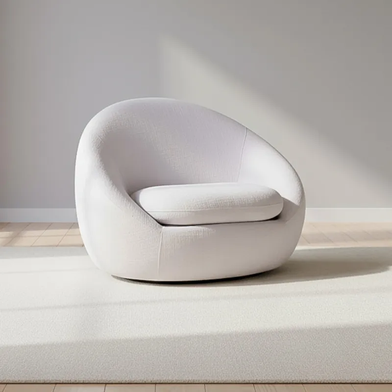 Butaca Giratoria Tela Natural-beige Oslo Beige en Beige - Sillones y sofás, Uruguay | Divino