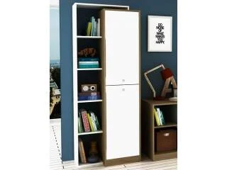 Biblioteca con repisa y 2 puertas Nogal/Negro en avena/blanco, avena/negro, negro/rojo, negro/azul, negro/verde - Bibliotecas, Uruguay | Quesal, vista 9
