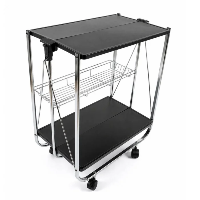 CARRITO PLEGABLE 3NIVELES 40x63x70CM NEGRO Y METAL en Negro - Mesas de comedor, Uruguay | Decohogar, vista 2