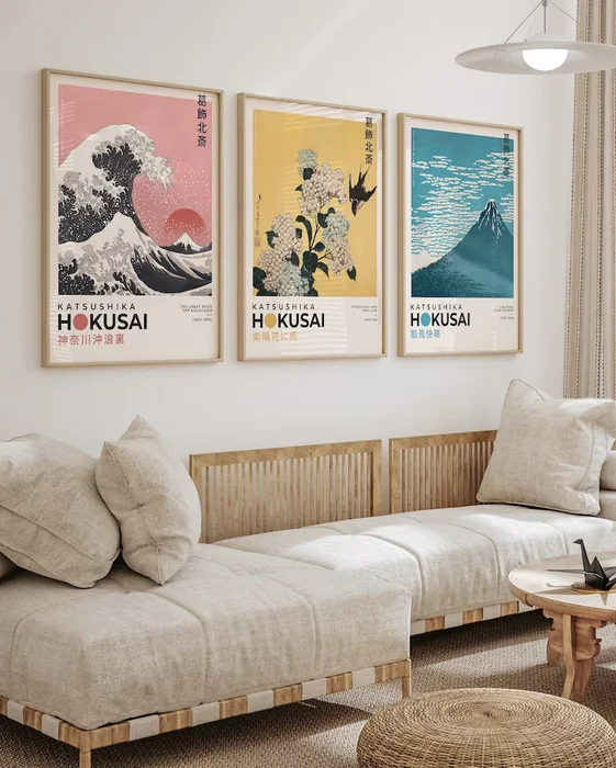 Hokusai - Tríptico N.02 - Láminas, Uruguay | La Cuadrería