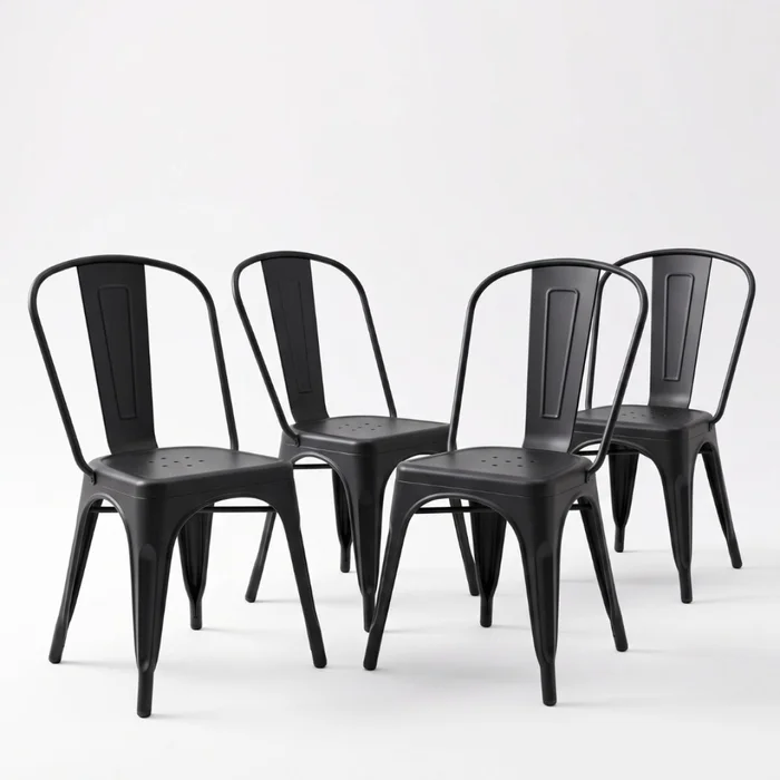 Silla Tolix Pack 4 unidades Metálica - Negro en Negro - Sillas, Uruguay | Rústico Hogar, vista 2