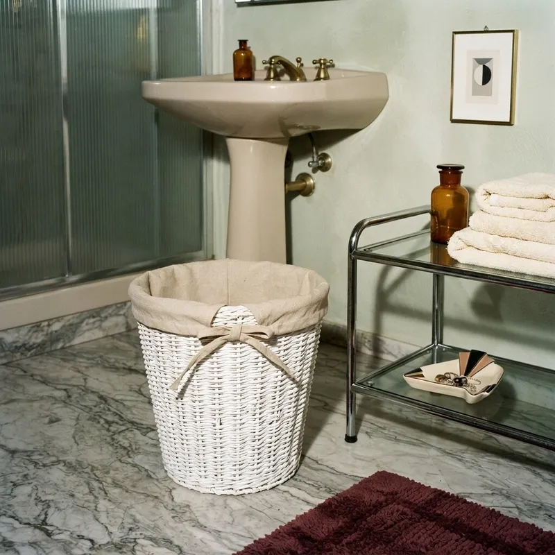 Cesta papelera Boho en Blanco - Canastos, Uruguay | Buho Store