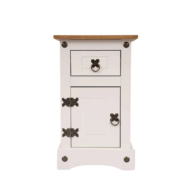 Mesa de luz 1 puerta 1 cajón - Eco - Línea Monterrey - Blanco - Mesas de luz, Uruguay | Ecowood, vista 3
